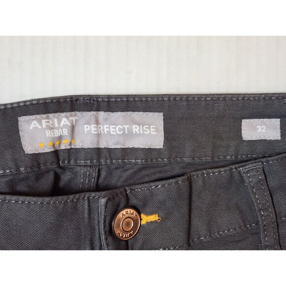 Ariat Rebar Women’s Perfect Rise Work Shorts Size 32 Grey DuraStretch - Picture 9 of 9